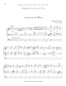 Partition , Concert de Flûtes, Premier Livre d’Orgue, Op.16, Corrette, Michel
