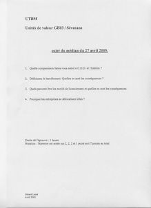 Gestion des ressources humaines 2005 Université de Technologie de Belfort Montbéliard