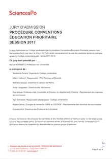 Liste des admis à Sciences Po Paris en procédure CEP 2017