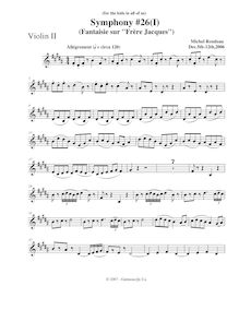 Partition violons II, Symphony No.26, B major, Rondeau, Michel