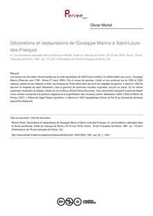 Décorations et restaurations de Giuseppe Manno à Saint-Louis-des-Français - article ; n°1 ; vol.52, pg 173-224