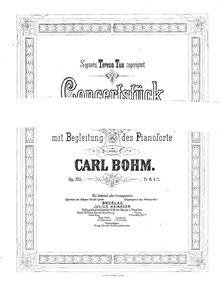 Partition de violon, Concertstück, Op. 335, D major, Bohm, Carl