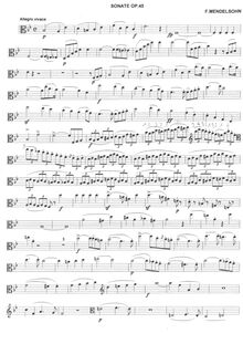 Partition de viole de gambe, violoncelle Sonata No.1, Op.45