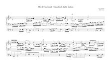 Partition Mit Fried und Freud ich fahr dahin, BWV 616, Das Orgel-Büchlein par Johann Sebastian Bach