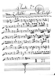 Partition flûte 2, Le calife de Bagdad, Opéra comique en un acte par François Adrien Boieldieu