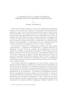 LA FRANCE DANS LA CRISE DU KOSOVO : COHABITATION ET PROCESSUS ...