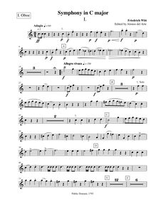 Partition hautbois 1, Symphony No.14 en C major, “Jena” Symphony