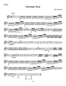 Partition de viole de gambe, Overture No.2, D Major, Dunn, Bart
