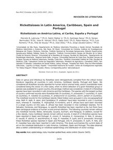 Rickettsioses in Latin America, Caribbean, Spain and Portugal