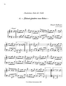 Partition , « Laissés paître vos bêtes », Recueil de Noëls, Recueil de Noëls formant quatre Suites avec des Variations pour le Clavecin ou le Fortepiano