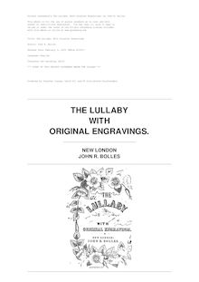 The Lullaby, with Original Engravings