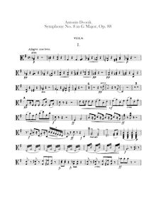 Partition altos, Symphony No.8, Symfonie č.8, G major, Dvořák, Antonín