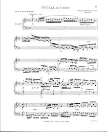 Partition complète, Toccata, C minor, Bach, Johann Sebastian par Johann Sebastian Bach