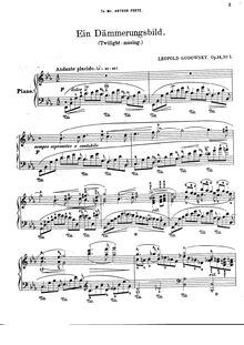 Partition , Ein Dämmerungsbild, 4 pièces, Op.14, Godowsky, Leopold