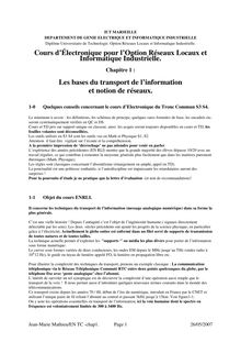Cours d Électronique pour l Option Réseaux Locaux et Informatique ...