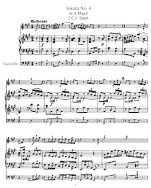 Partition Score et flûte , partie, flûte Sonata No.4 en A major