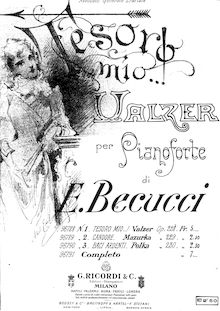 Partition complète, Tesoro Mio, Valzer, Op.228, D major, Becucci, Ernesto