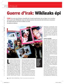 Guerre d Irak: Wikileaks épi