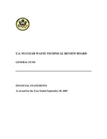NWTRB Audit Report Package FYE 09-30-2005
