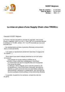 La mise en place d une Supply Chain chez TRIXELL 