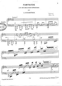Partition complète, Fantaisie sur des Melodies Hongroises, Rubinstein, Anton