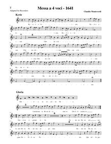 Partition ténor enregistrement  , partie, Messa a 4 voci, F major