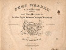 Partition Complete  score, 5 Walzer, Op.4, Aufsess, Hans von