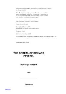 Ordeal of Richard Feverel — Complete