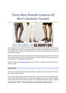 Three Most Notable Features Of Men’s Gladiator Sandals