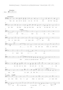 Partition basse , partie, Musikalische Exequien, Op.7, SWV 279-281
