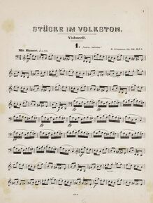 Partition de violoncelle, Fünf Stücke im Volkston, Op.102