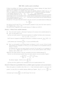 Mathématiques II 2001 Classe Prepa HEC (S) HEC