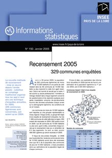Recensement 2005, 329 communes enquêtées