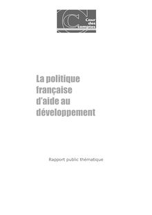 La politique française d aide au développement