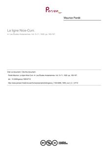 La ligne Nice-Cuni. - article ; n°1 ; vol.5, pg 165-167