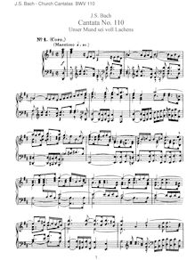 Partition complète, Unser Mund sei voll Lachens, Bach, Johann Sebastian par Johann Sebastian Bach