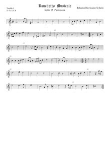 Partition viole de gambe aigue 1, Banchetto Musicale, Schein, Johann Hermann
