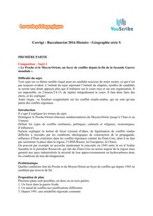 Baccalauréat Histoire - Géographie 2016 série S corrigé