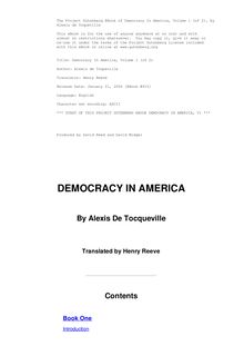 Democracy in America — Volume 1