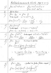 Corrigé des exercices sur les dérivées page 33 numéro 5