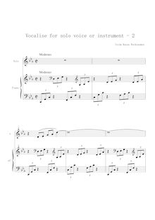 Partition No.2, Vocalises, Vocalises for Solo Voice or Instrument and Piano
