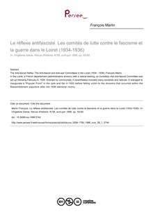 Le réflexe antifasciste. Les comités de lutte contre le fascisme et la guerre dans le Loiret (1934-1936) - article ; n°1 ; vol.58, pg 55-69
