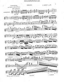 Partition de violon, Grande fantaisie sur l hymne national russe