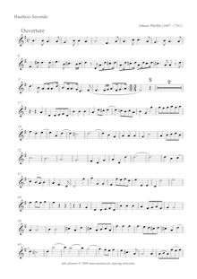 Partition hautbois 2, Ouverture en G major pour 2 hautbois, cordes et continuo