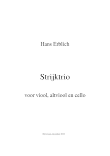 Partition complète, corde Trio, F# minor, Erblich, Hans