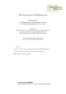The Geometry of Moufang sets [Elektronische Ressource] / von Rafael Knop