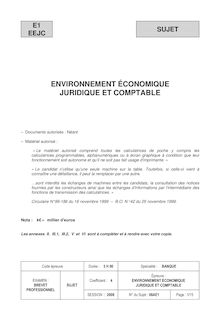 Environnement économique, juridique et comptable 2008 BP - Banque