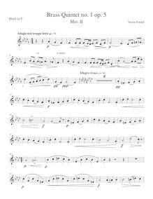 Partition cor (en F), quintette No.1, Op.5, Brass Quintet No.1, Op.5