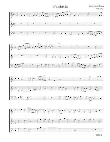 Partition Fantasia VdGS No.1 – partition complète, fantaisies pour 3 violes de gambe par George Jeffreys