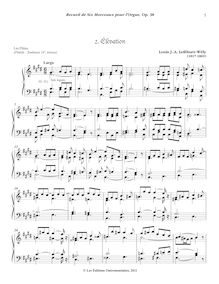 Partition , Élévation (Mi majeur), Recueil de Six Morceaux pour l’Orgue, Op.38